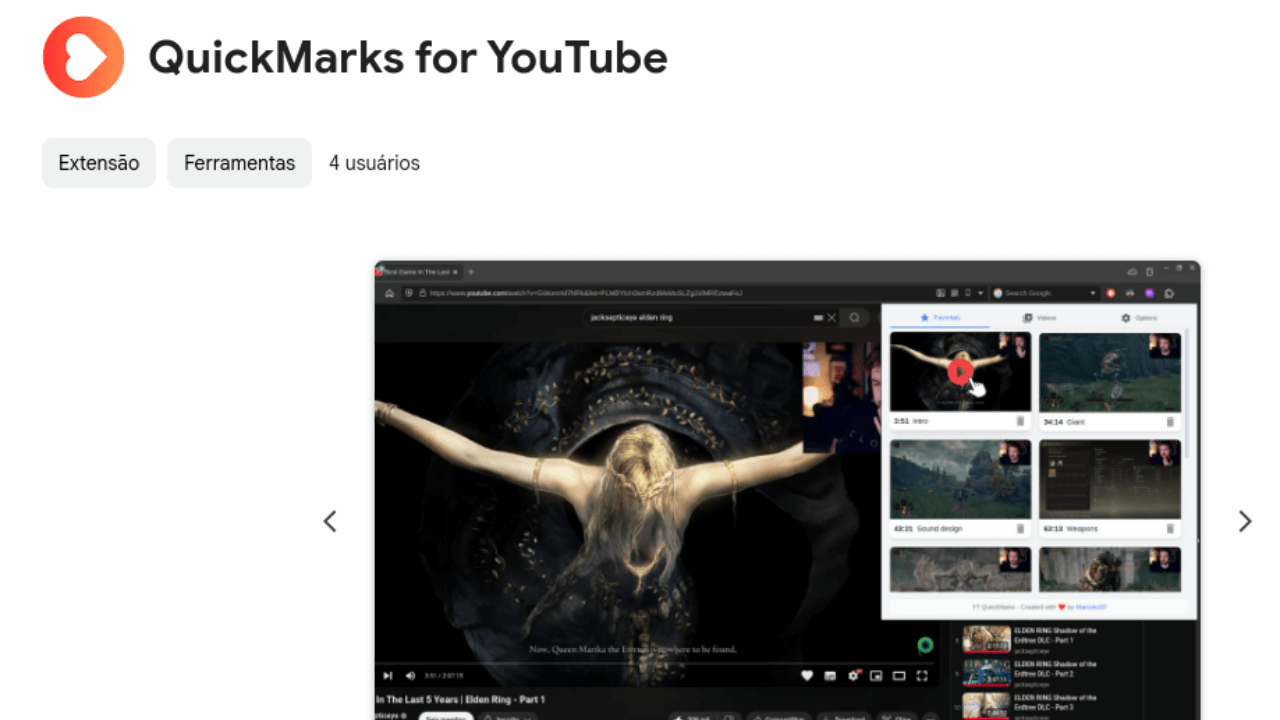 QuickMarks for YouTube